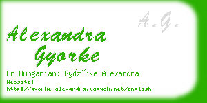 alexandra gyorke business card